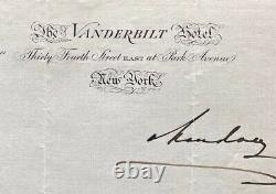 Lettre Antique Signé Prince Impérial Russe Yusupov Youssoupoff Vanderbilt