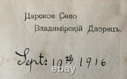 Lettre signée de la princesse Kira Romanov de l'impériale russe antique de Tsarskoe Selo en 1916