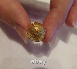 Lovely 1900 Karl Faberge 14k Gold Ruby Chicken Basket Pendentif De Charme D'oeuf De Pâques