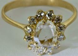 Magnifique Antique Impériale Russe Faberge 14k Or (56)&1ct Bague Diamants. Rare