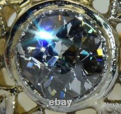 Magnifique Antique Impériale Russe Faberge 18k Or & 1ct F / Fl Bague Diamant. Boîte