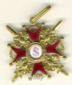 Médaille D'insigne Impériale Russe Ordre St. Stanislav Bronze 3 Épées (1118)