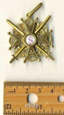 Médaille D'insigne Impériale Russe Ordre St. Stanislav Bronze 3 Épées (1118)
