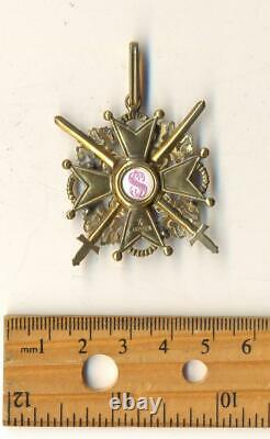 Médaille D'insigne Impériale Russe Ordre St. Stanislav Bronze 3 Épées (1188)