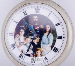 Montre de poche impériale russe ancienne c1916 avec cadran de la famille royale des Romanov de l'ère du Tsar