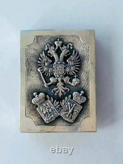 Nikolay II Rare Antique Impériale Russe Sterling Argent 84 Matchstick Case 40gr