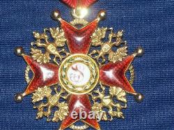 Ordre Militaire St Stanislav Insigne Antique Russe Croix Impériale Russie Or 56