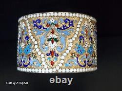 Original Imperial Ring En Argent Russe Émail Napkin