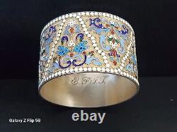 Original Imperial Ring En Argent Russe Émail Napkin