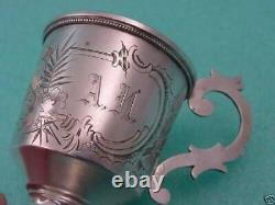Original Rare Set Monogram Cup Saucer Argent 84 Russie Impériale Antique Russie