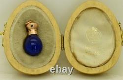 Pendentif Antiquité Impérial Russe Faberge Or, Bouteille De Parfum Émail Par M. Perkhin