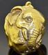 Pendentif Éléphant En Forme D'oeuf De Pâques En Forme D'oeuf De Pâques 14k Or Faberge Russe Impérial Antique. Boîte