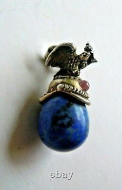 Pendentif Faberge Antique Impérial Russe Egg, 84 Argent