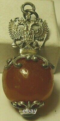 Pendentif Wwi Argent 84 Impérial Russe 1908 Amber Double Aigle