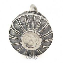 Pendentif charme impérial en argent sterling vintage avec œuf russe découpé