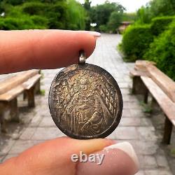 Pendentif en argent 84 marqué Sainte Barbe Antique Impérial Chrétien