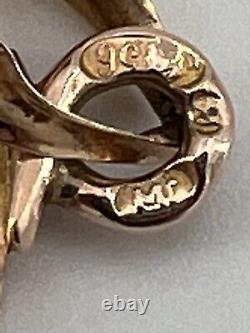 Pendentif médaillon en or rose antique avec poinçon d'or 14 carats et diamants de l'Empire russe