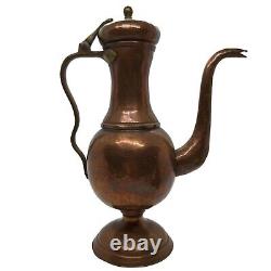 Pichet à crème en cuivre martelé antique pour samovar fabriqué à Tula avec marque impériale russe