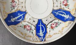 Plat en porcelaine impériale russe original antique (M. Kuznetsov)