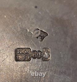 Porte-tasse en argent russe antique impérial 2 1/4, B. C. 1887 84 Moscou petit