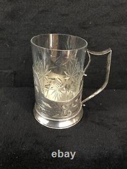 Porte-verre à thé en argent impérial russe 84 pré-1915 collectionnable