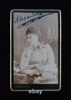 Princesse Alexandra de Russie impériale signé photo de carte de cabinet de Royauté CDV Romanov