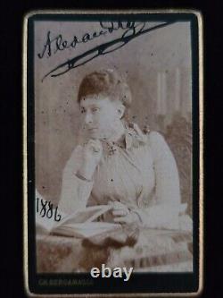 Princesse Alexandra de Russie impériale signé photo de carte de cabinet de Royauté CDV Romanov