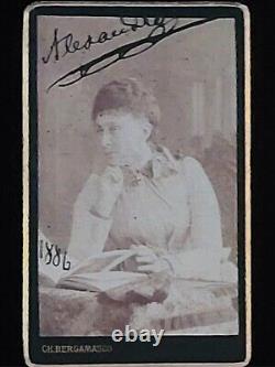 Princesse Alexandra de Russie impériale signé photo de carte de cabinet de Royauté CDV Romanov