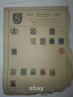 Rare Album de Timbres-poste Impériaux Russes Antiques à Double Face de 4 Feuilles