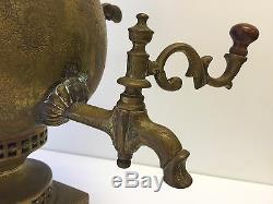Rare Antique Bronze Tombak Imperial Samovar Russe, 16 1/2 T X 13 1/2 Plus Large