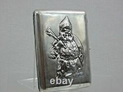 Rare Antique Imperial Russe 84 Silver Cigarette Cas Bogatyr Qualité Fine