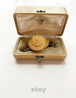 Rare- Antique Imperial Russian Faberge Animal Silver Snail In Box