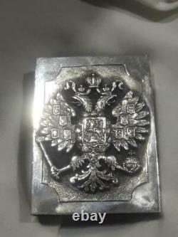 Rare Antique Imperial Russian Sterling Silver 84 Matchstick Case Anna - Eagle