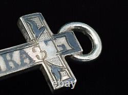 Rare Antique Impériale Russe 84 Niello Argent Marine Anchor Militaire Pin Brooch