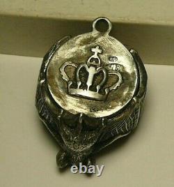 Rare Argent 84 Imperial Russian Coin Box Double Headed Eagle Crown Small Diamond