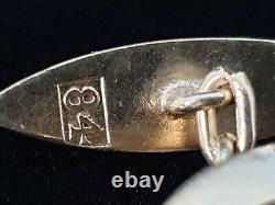 Rare Cufflinks en argent russe impérial 84 doré à l'or antique et en forme de fer à cheval chanceux
