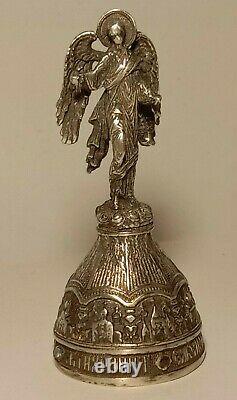 Rare Église Bell Impérial Russe Miniature Ange Sterling Argent 84