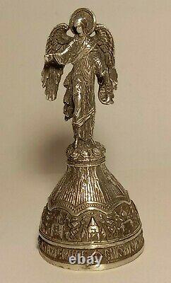 Rare Église Bell Impérial Russe Miniature Ange Sterling Argent 84