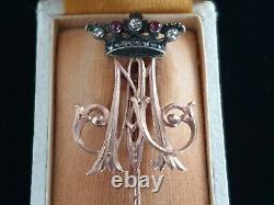 Rare Épingle en Or Grand-Duc Michael Alexandrovich Royalty Couronne Chiffre