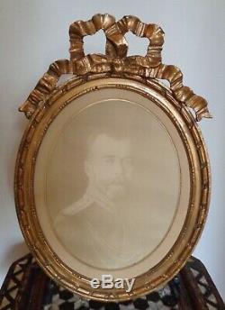 Rare Grand Impériale Russe Antique Photo Du Tsar Nicolas II Romanov Gilt Cadre