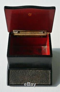 Rare Lukutin Antique Imperial Russian Laque Match Safe 1850
