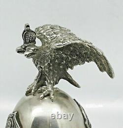 Rare Russian Imperial 88 Silver Easter Egg Icon Par August Holming Faberge Entreprise