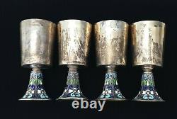 Rare Zverev Antique Impérial Russe 88 Argent 84 Cloisonne Enamel Cup Goblet Ru