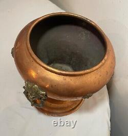 Rare antique 1800's dovetailed Imperial Russian copper brass pot planter vase	<br/><br/>Rareté antique des années 1800, vase de pot en cuivre et laiton russe impérial à queue d'aronde