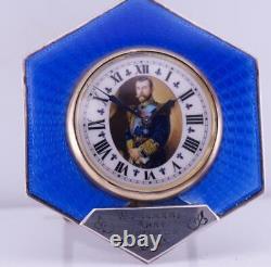 Récompense Impériale Russe Faberge En Argent En Émanel De Bureau Par Le Tsar Nicholas II 1903