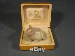 Russe Sculpture Animalière Miniature Impériale En Boîte En Bois Conception Fabergé