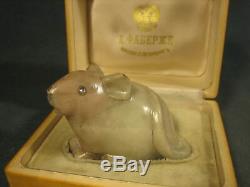 Russe Sculpture Animalière Miniature Impériale En Boîte En Bois Conception Fabergé