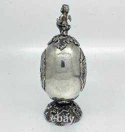 Russie Impériale 88 Argent Icône D'oeuf De Pâques A. Holming Faberge Cabinet