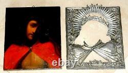 Russie Impériale Christian Icon Sainte Jésus Couronne Thorns Gad Croix Paitage D'oeufs