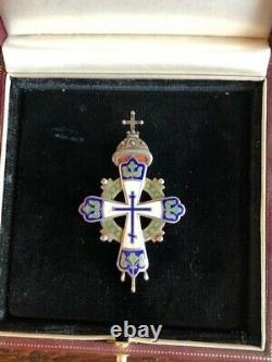 Russie Impériale Émail Argent Romanov Tercentenaire Croix A La Vielle Russie